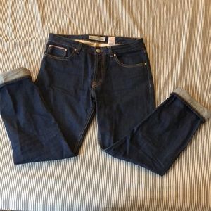 Topshop Moto selvedge straight leg jeans